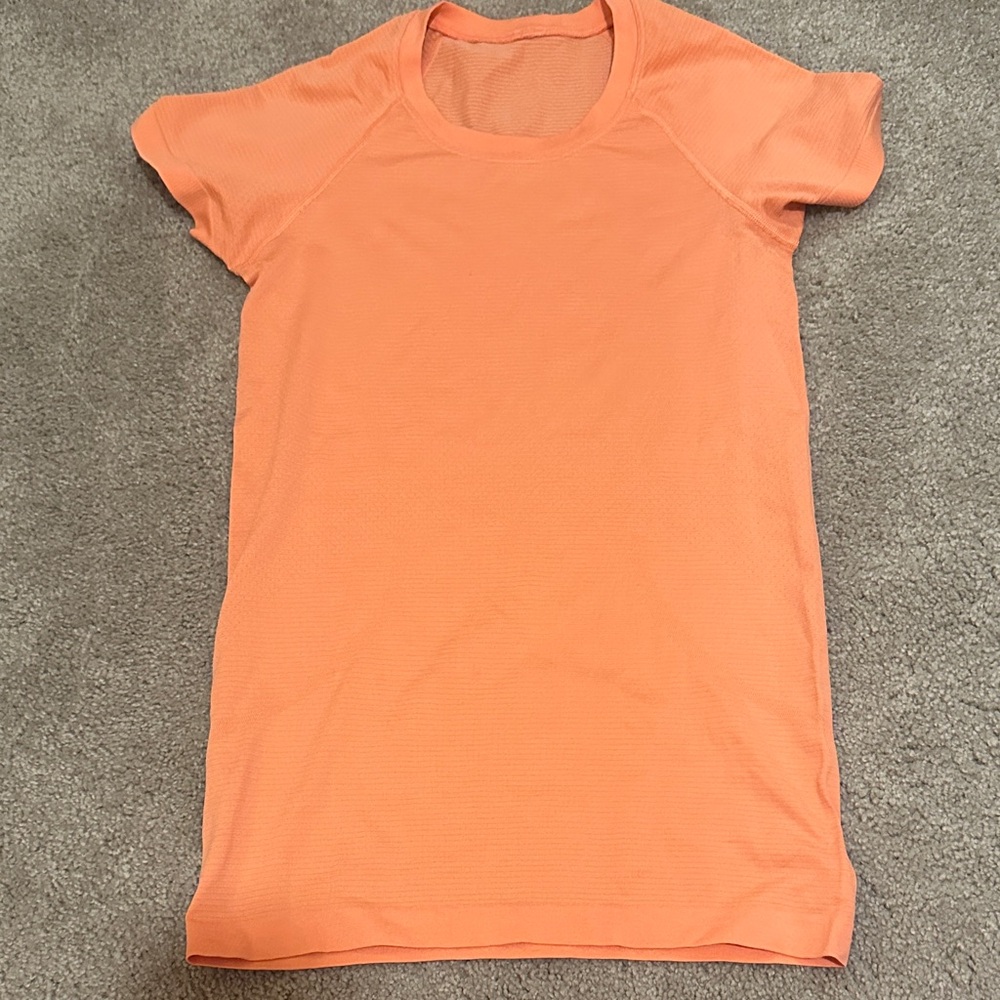 Lululemon Athletica Vibrant Coral Short Sleeve Tee